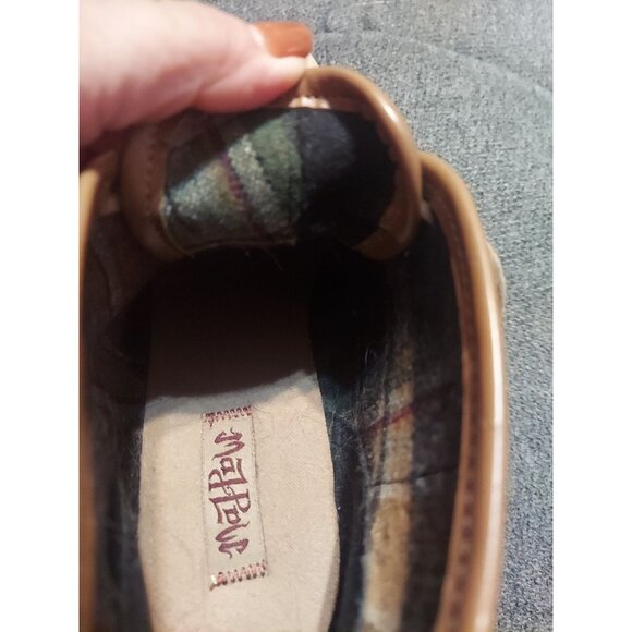 Mad Love Boots Womens 9 Ankle Booties Brown Suede Lace Up Wedge Heels Casual - Picture 9 of 11